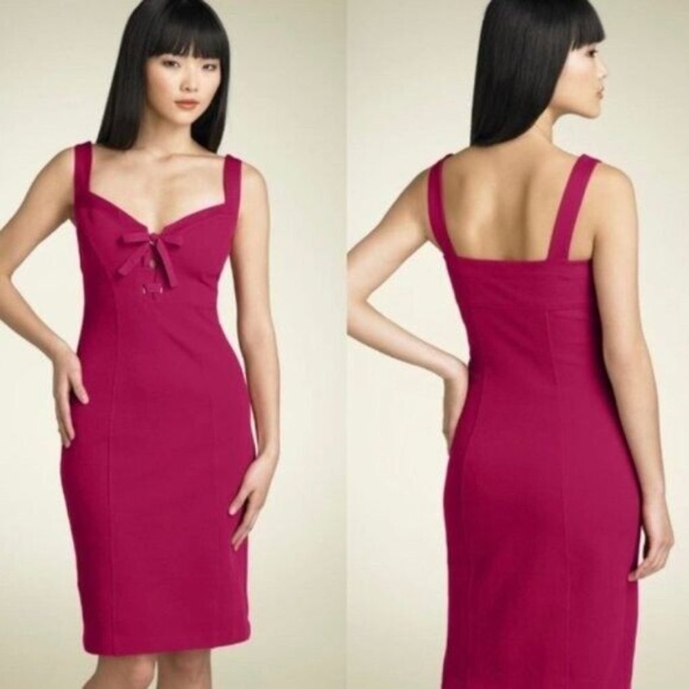 DVF Heronette Lace Up Bodycon Bandage Knit Dress, Size 4